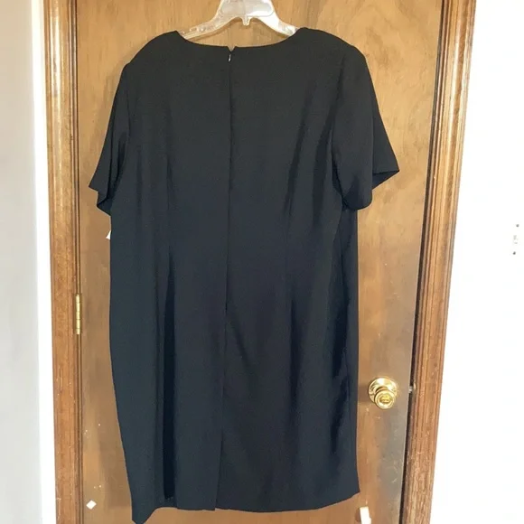 Vintage Worthington woman lined black dress w shoulder pads 22WP - Picture 9 of 11